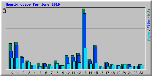 Hourly usage for June 2019