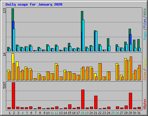 Daily usage for January 2020