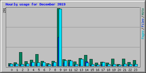 Hourly usage for December 2019
