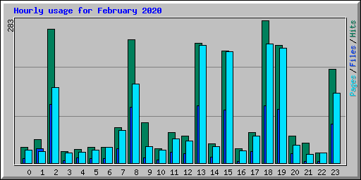 Hourly usage for February 2020