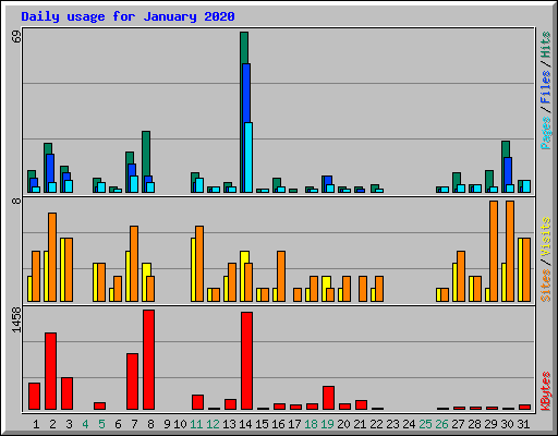 Daily usage for January 2020